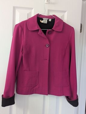 Tristan Women's Magenta Button Front Blazer